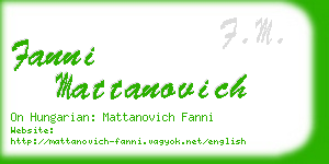 fanni mattanovich business card